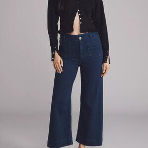 Anthropologie The Colette Crop High-Rise Wide-Leg Jeans by Maeve Size 29